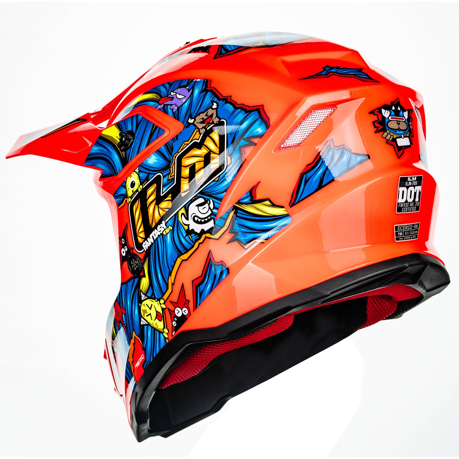 ILM - Z705 - Fantasy Orange (barnahjálmur)